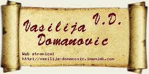 Vasilija Domanović vizit kartica